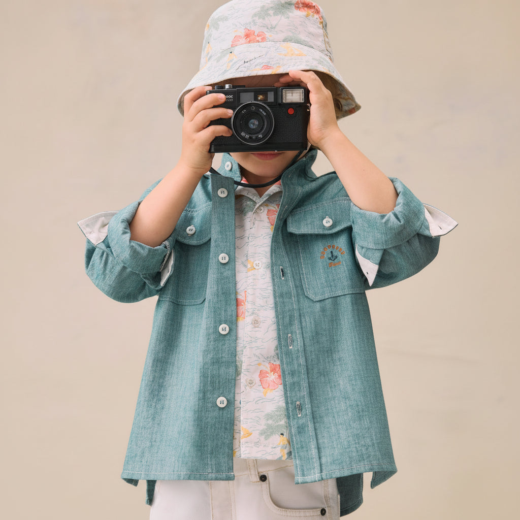 chemise en chambray brodée