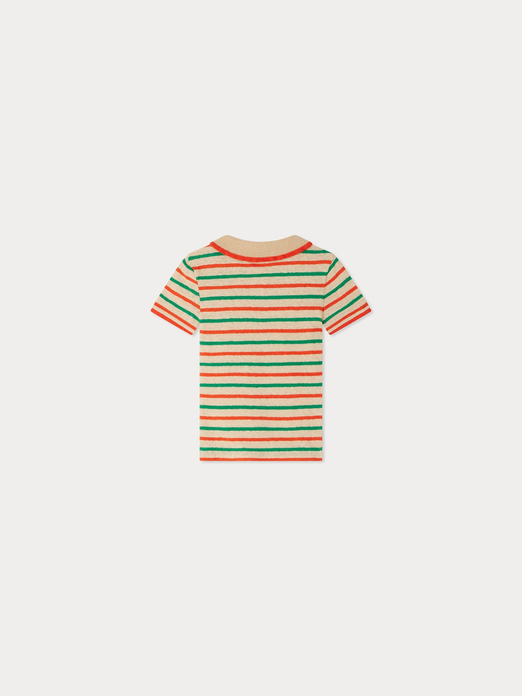 T-shirt polo rayé en coton biologique