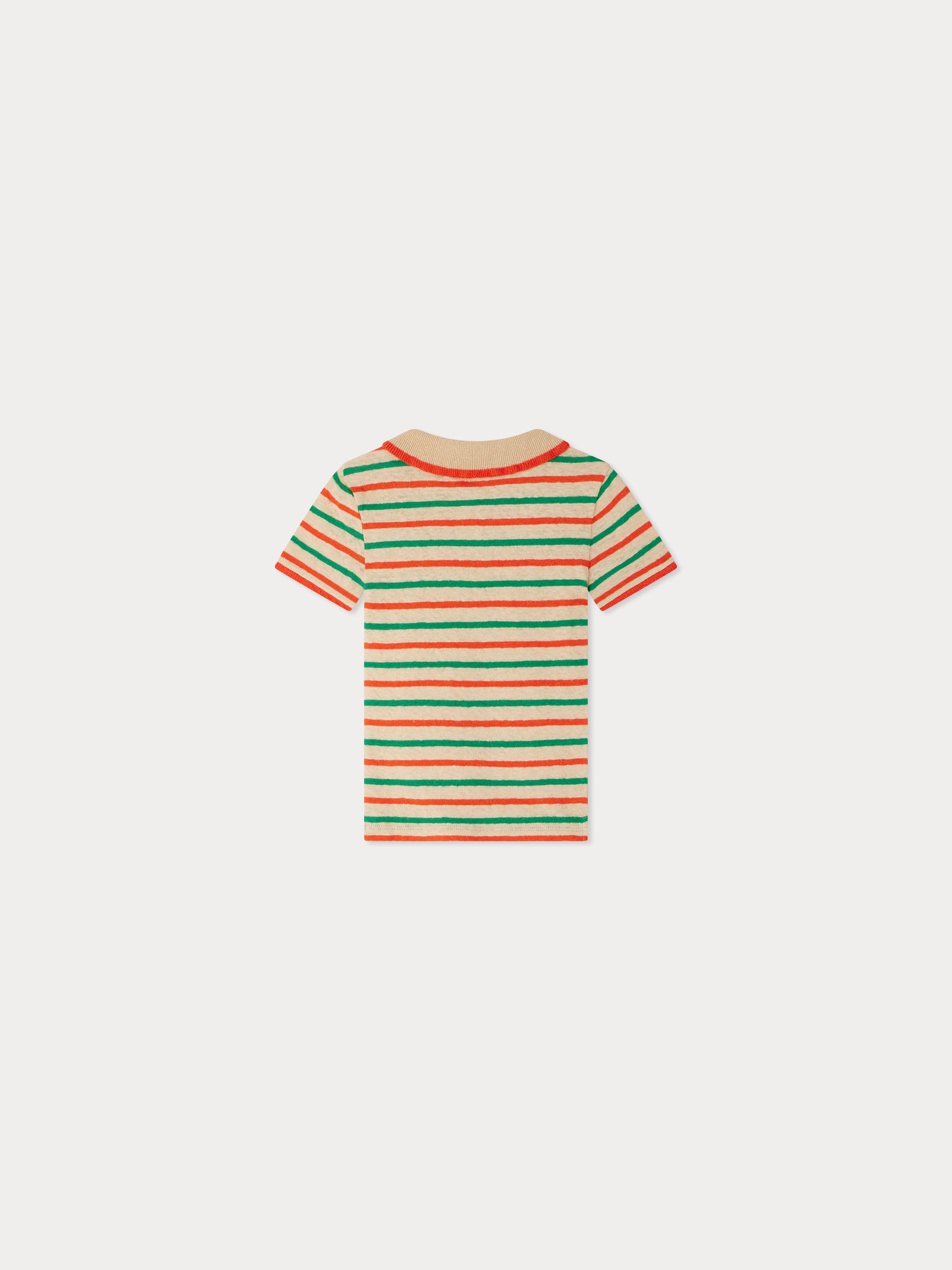 T-shirt polo rayé en coton biologique