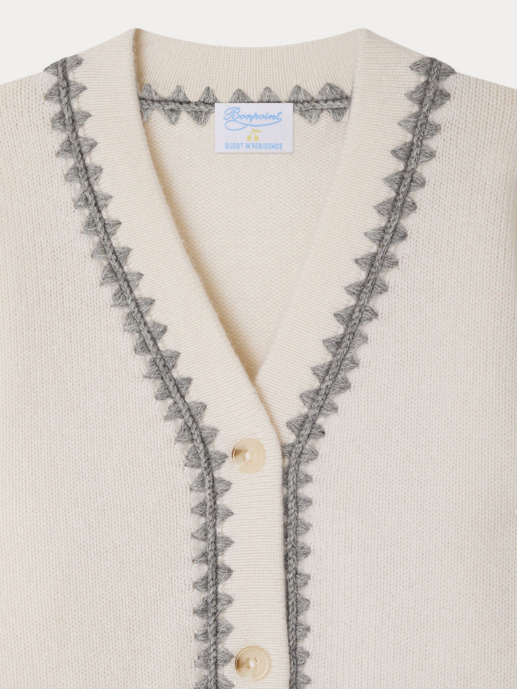 Cardigan brodé de cachemire