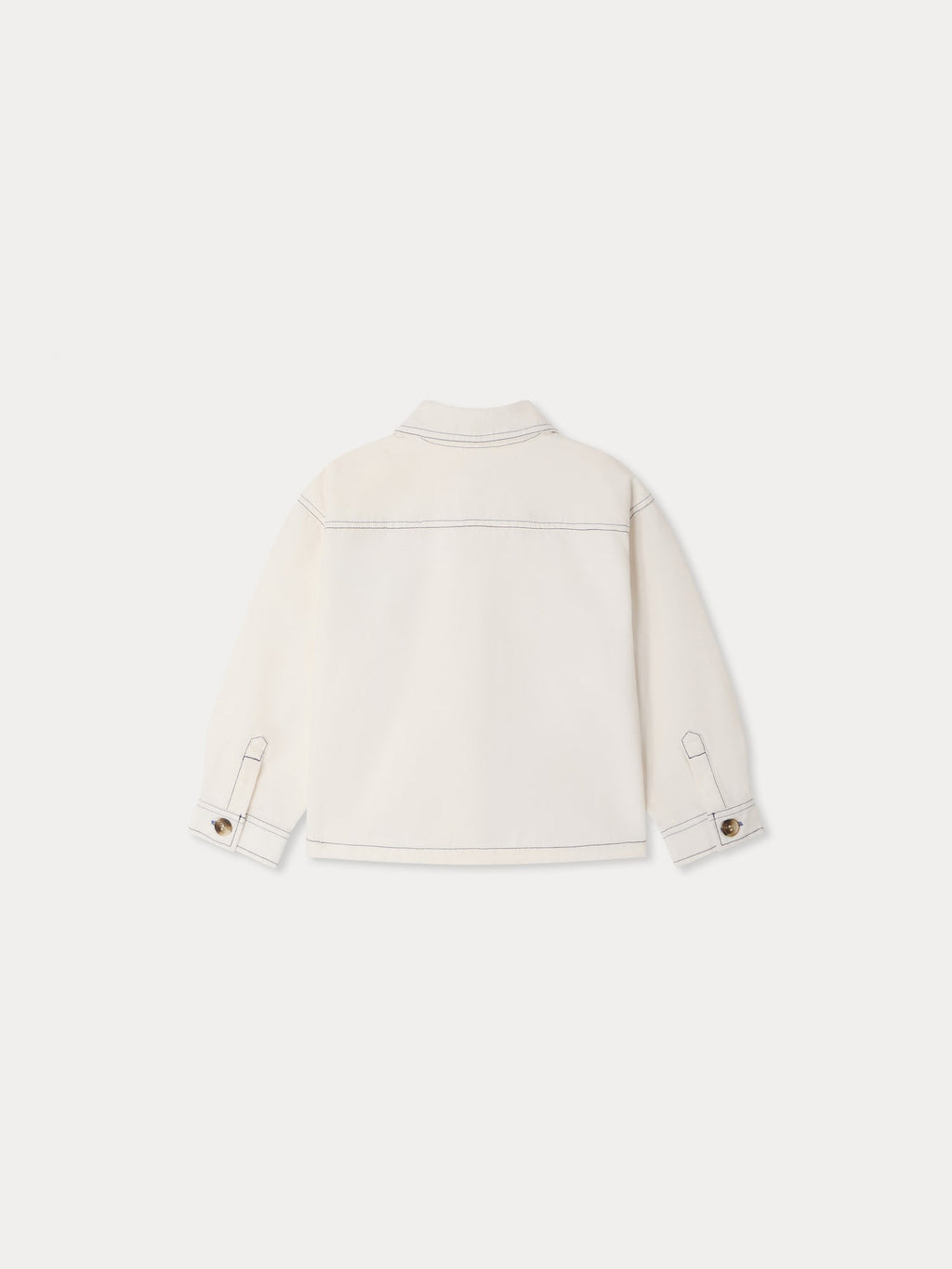 Blouson en jean en coton biologique avec surpiqûres contrastantes
