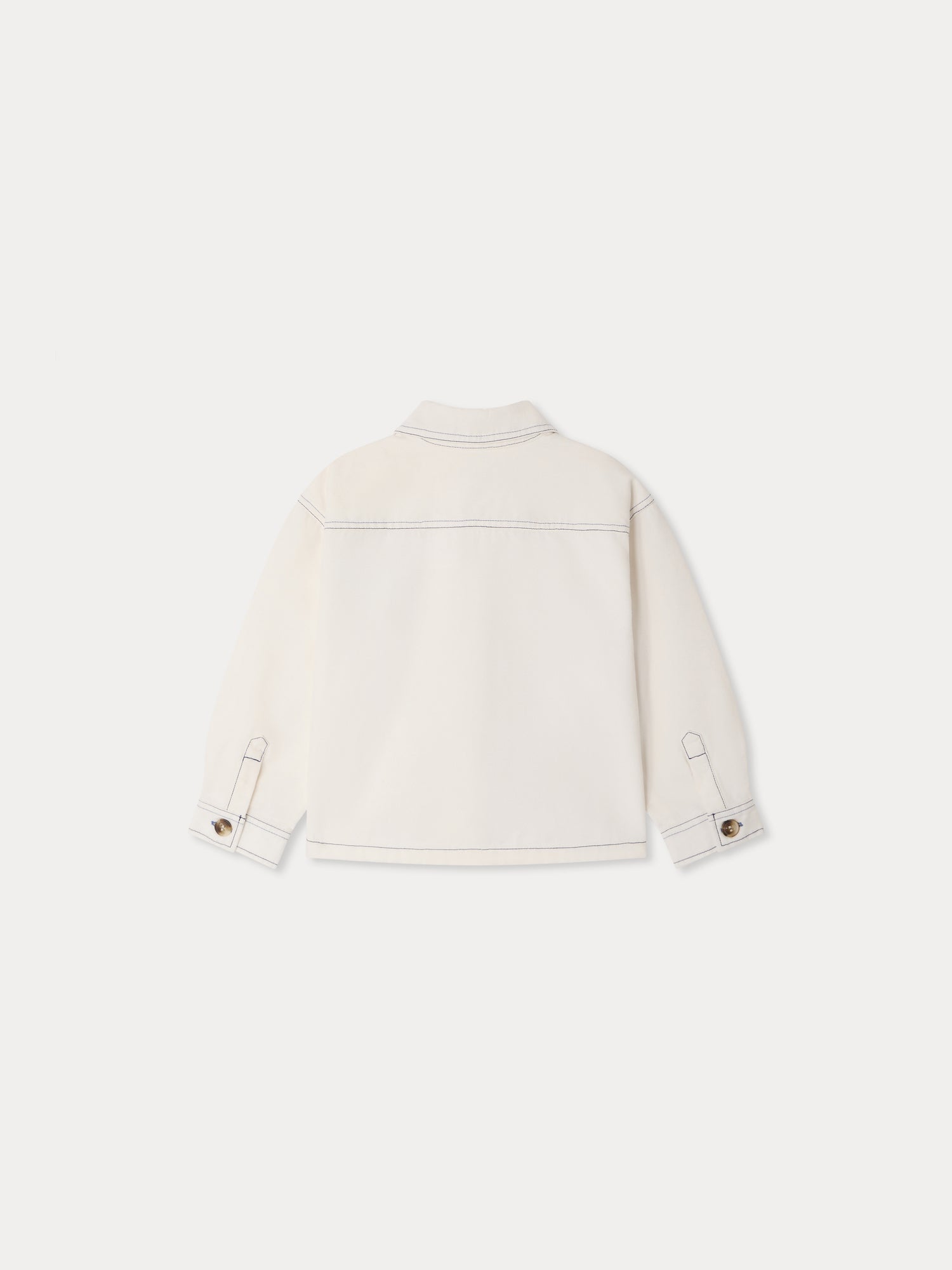 Blouson en jean en coton biologique avec surpiqûres contrastantes