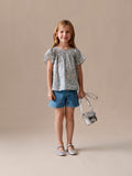 short bleu moyen en coton biologique