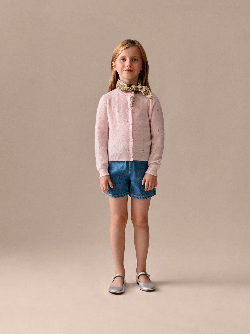 short bleu moyen en coton biologique