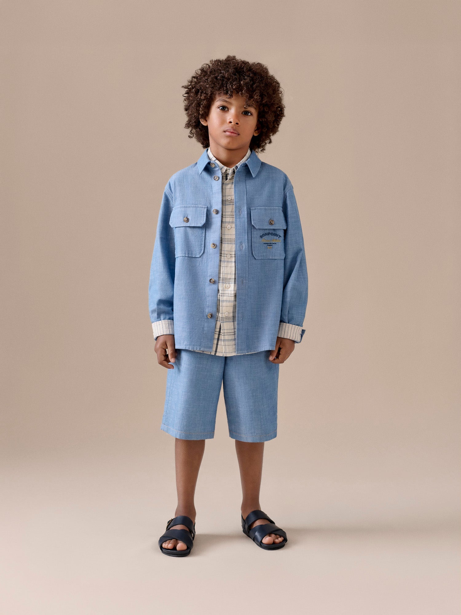 short en chambray de coton biologique