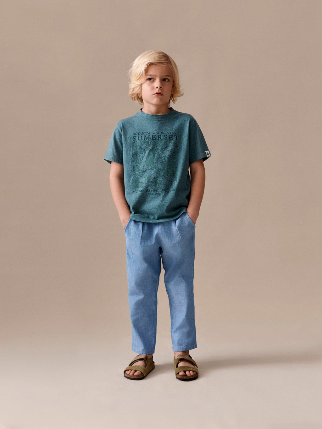 pantalon chino en chambray de coton biologique