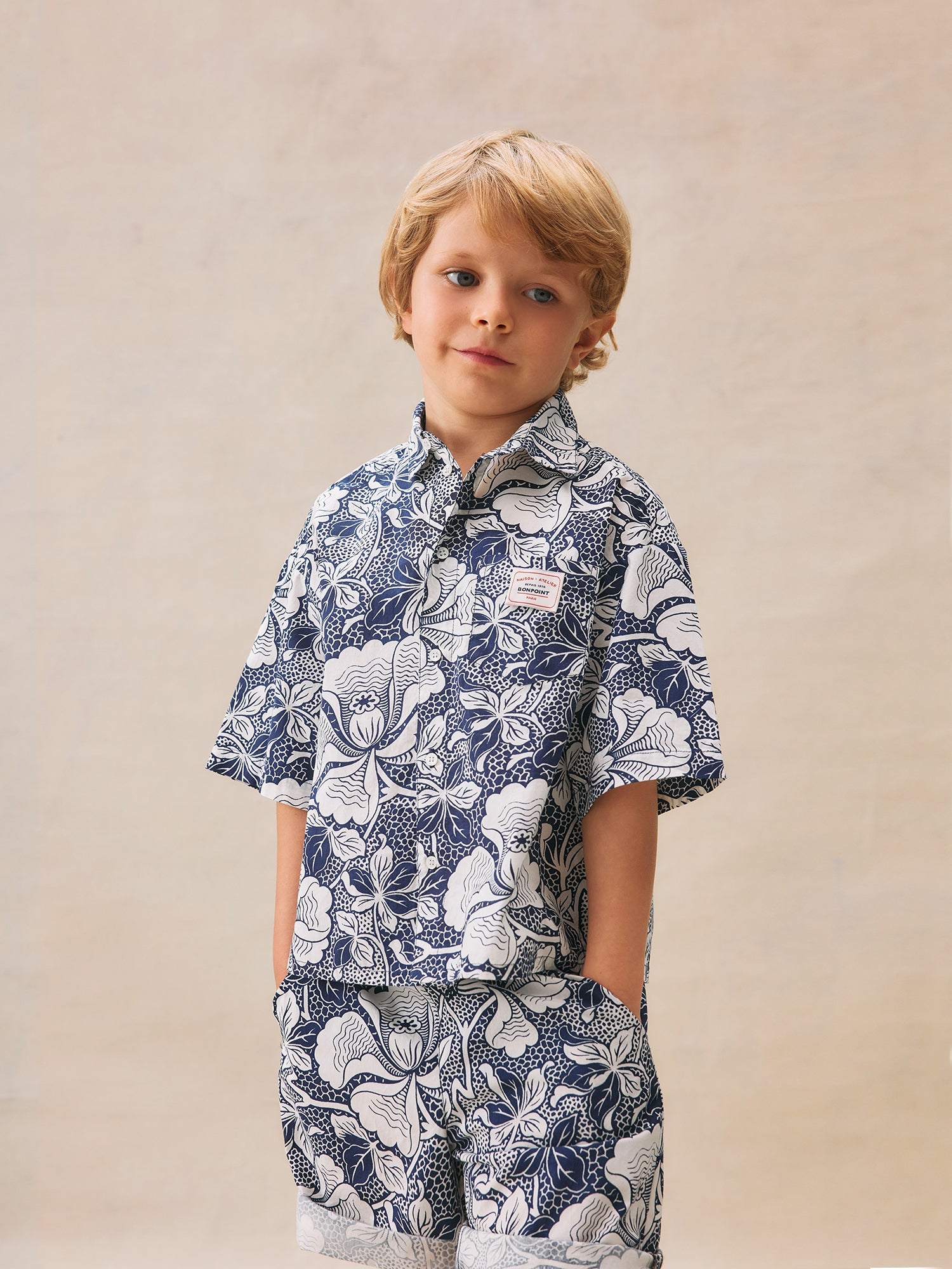 Short en popeline à imprimé floral