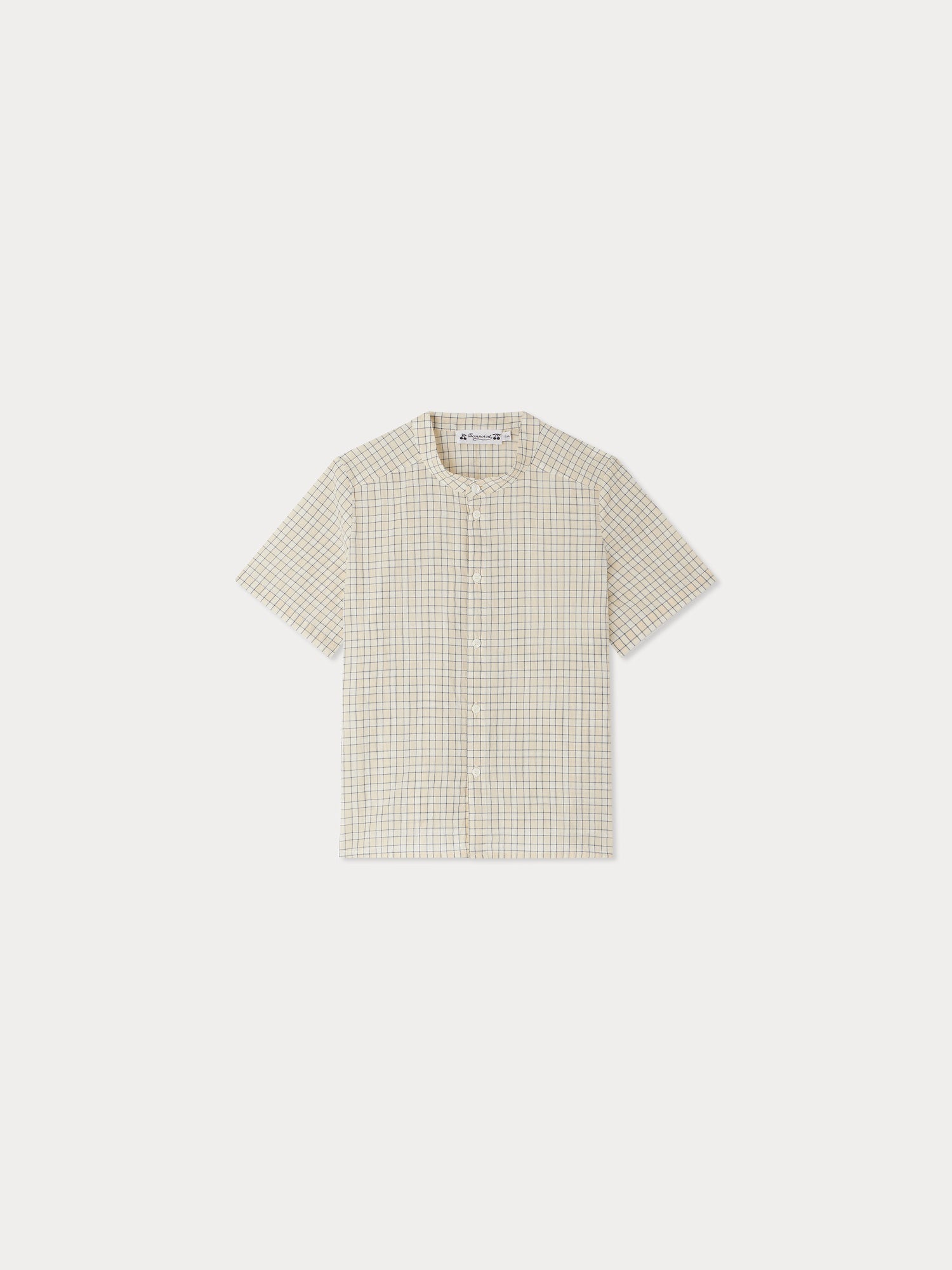 chemise à carreaux avec col mandarin
