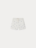 short en molleton avec broderies de cerises