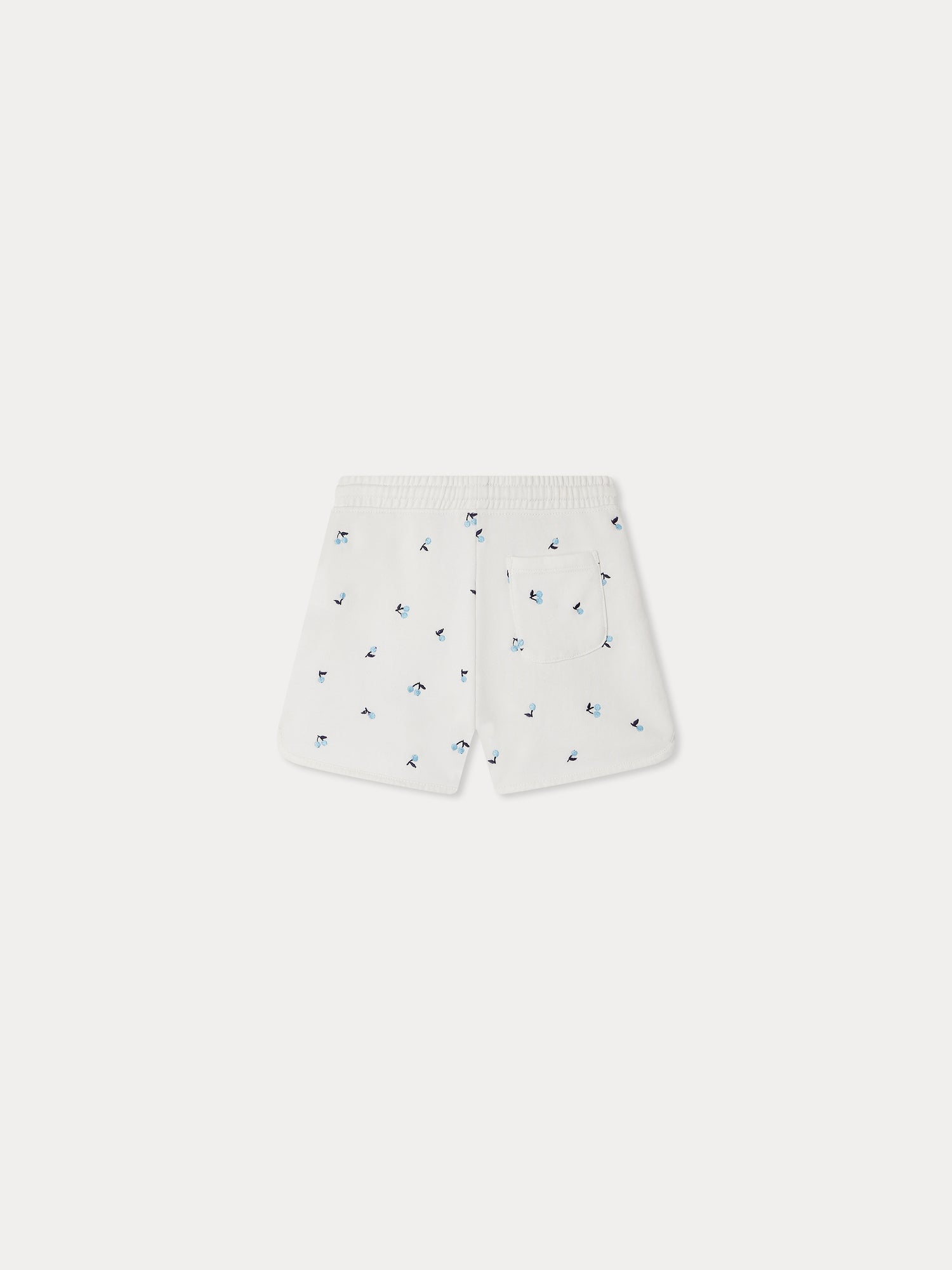 short en molleton avec broderies de cerises