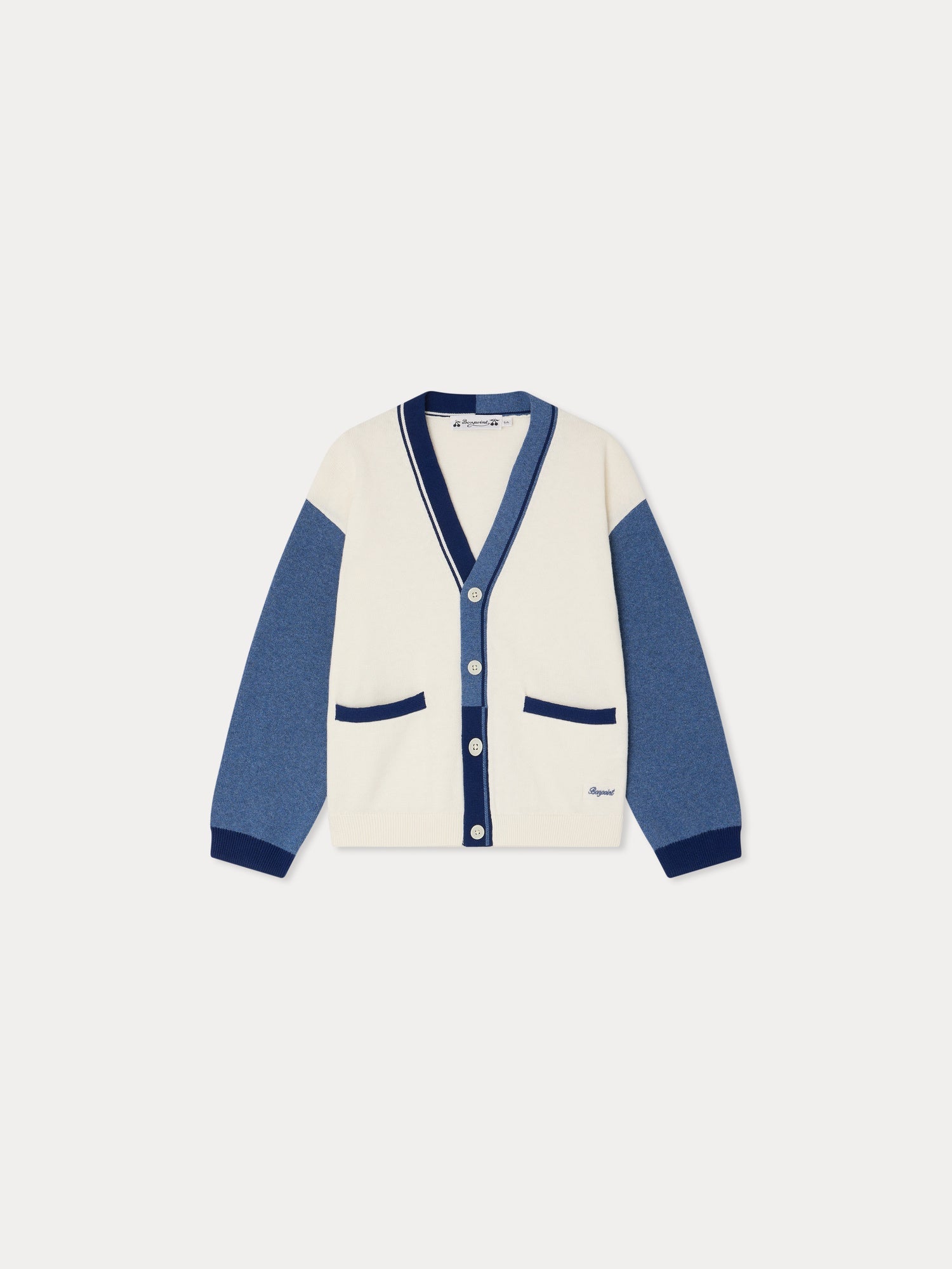 Cardigan col V en coton biologique et cachemire