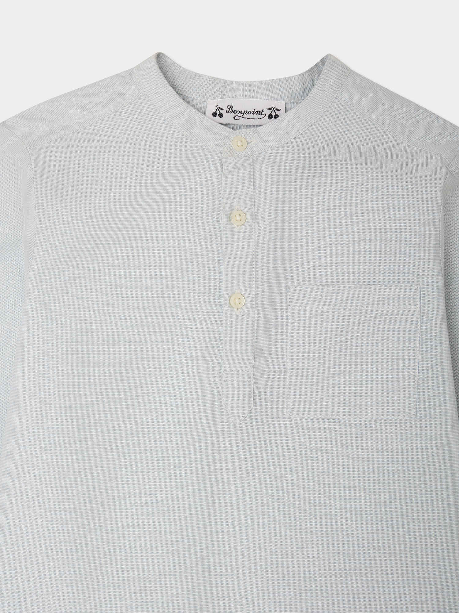 chemise col mao en coton biologique
