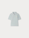 polo brodé en coton biologique bleu aqua