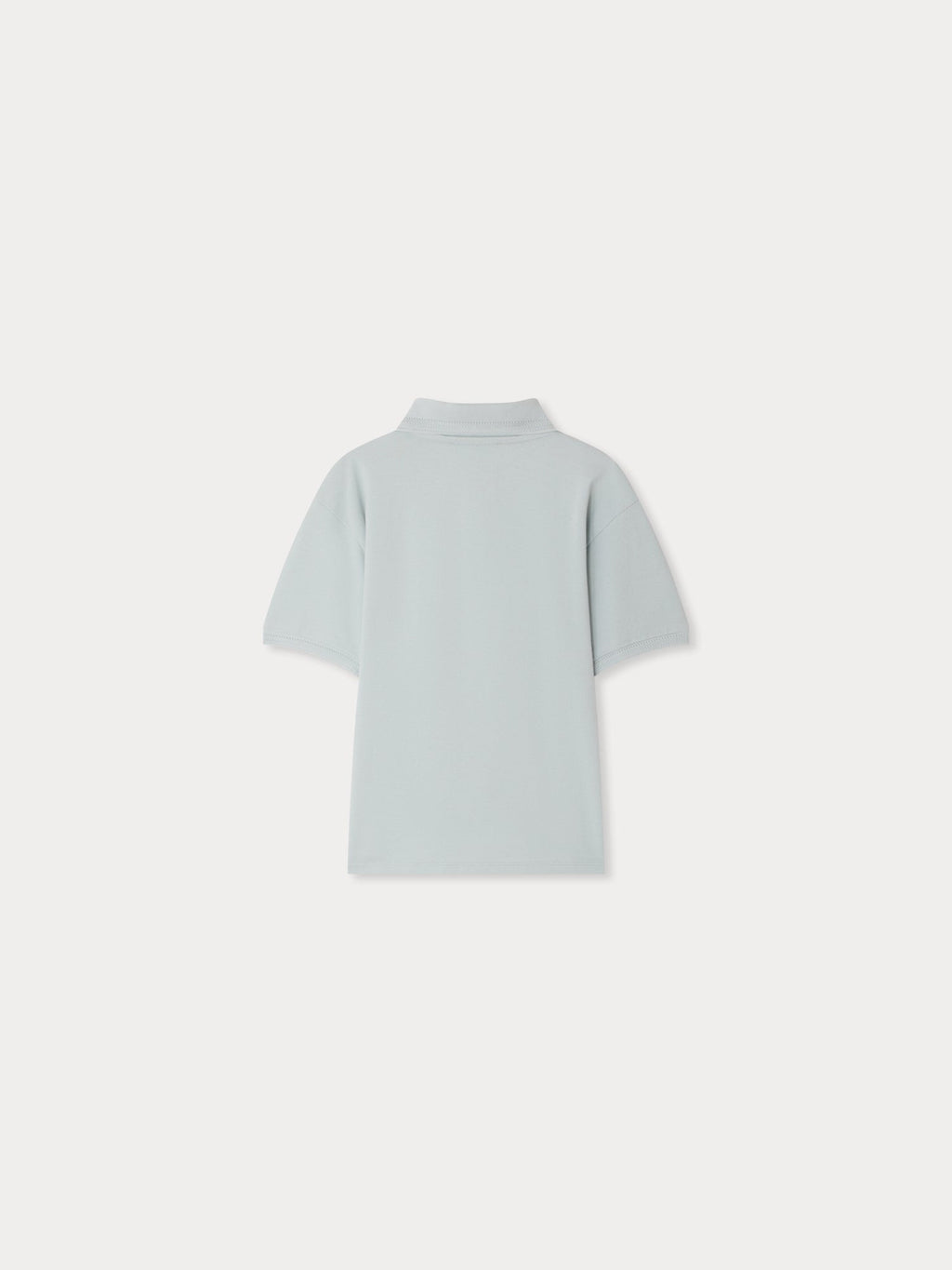 polo brodé en coton biologique bleu aqua