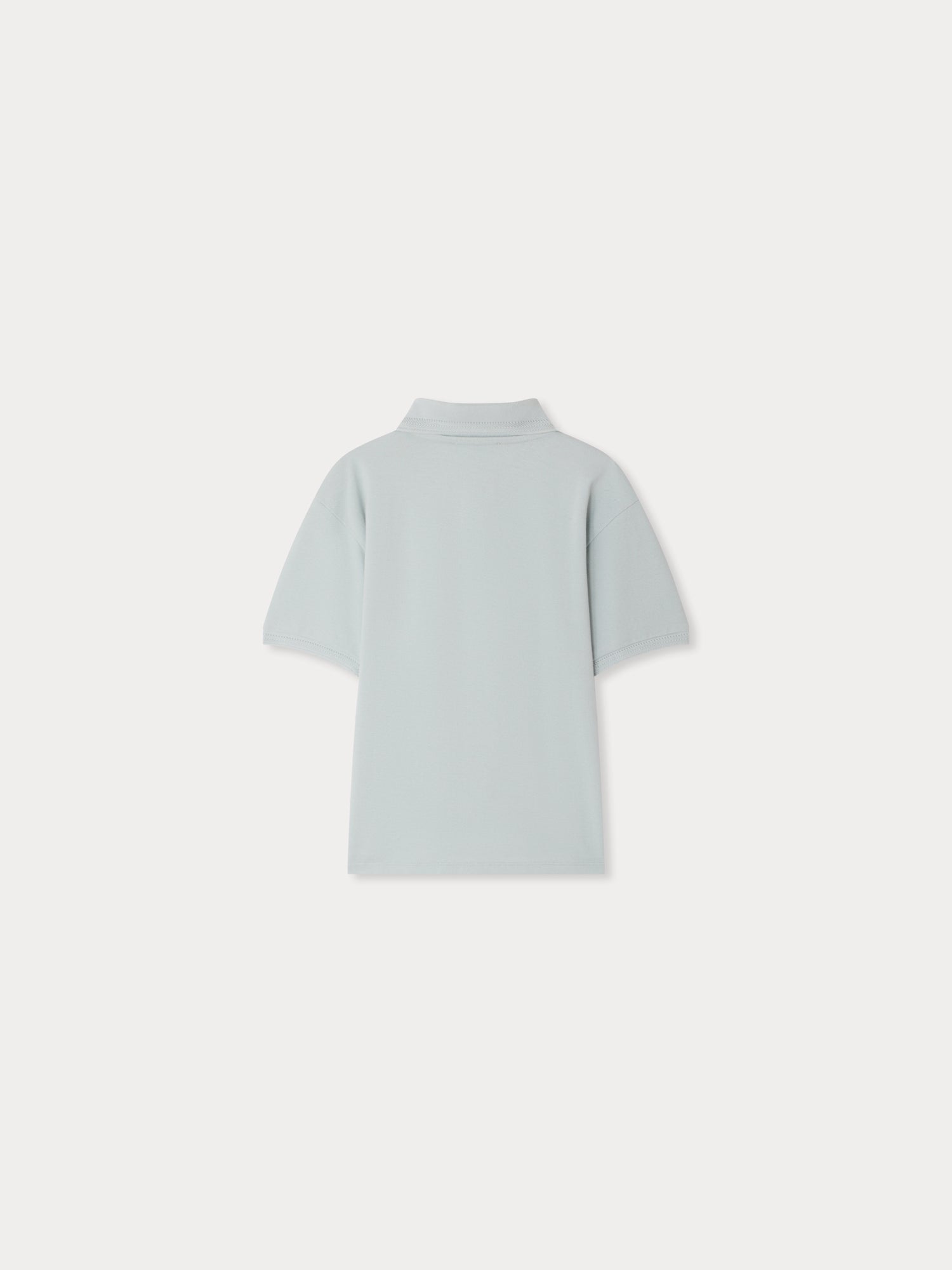 polo brodé en coton biologique bleu aqua