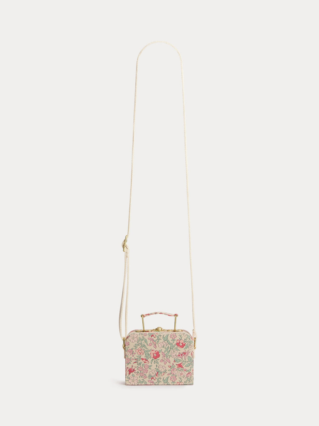 Sac de voyage de couleur framboise en tissu avec imprimé cerises en coton biologique