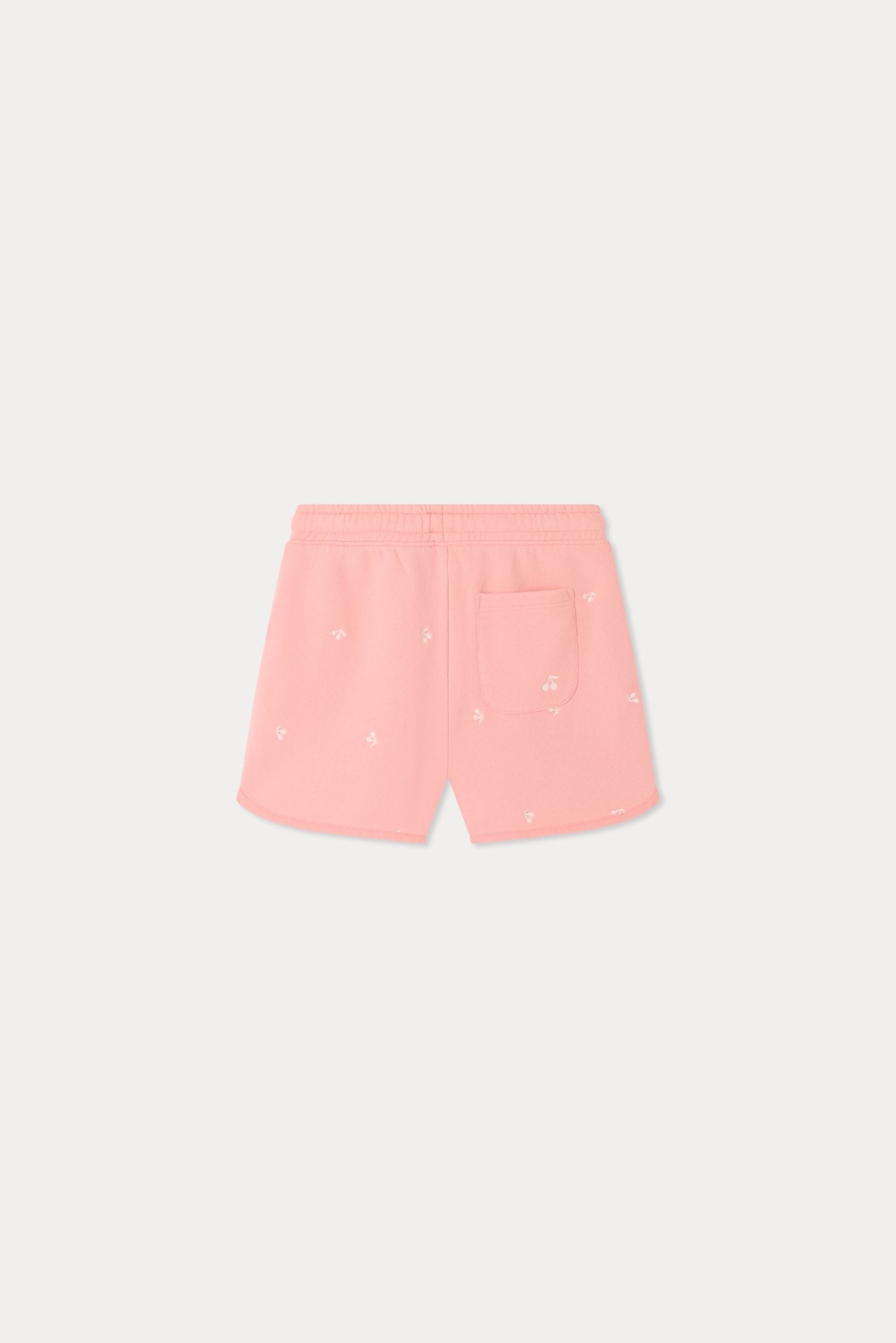 Shorts en polaire brodés de cerises en coton biologique