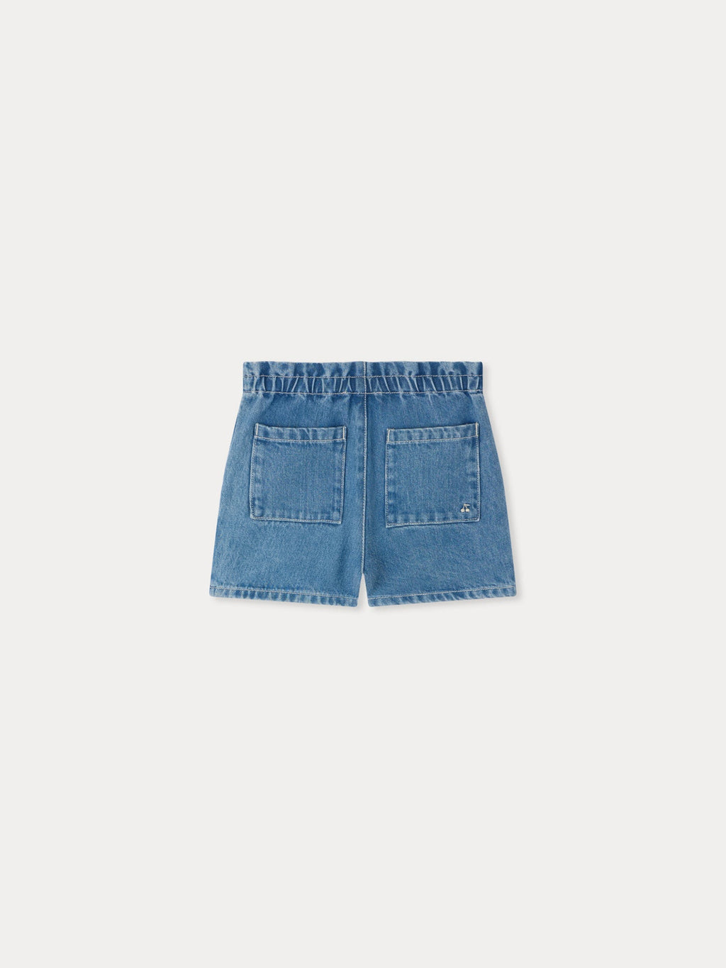 short bleu moyen en coton biologique