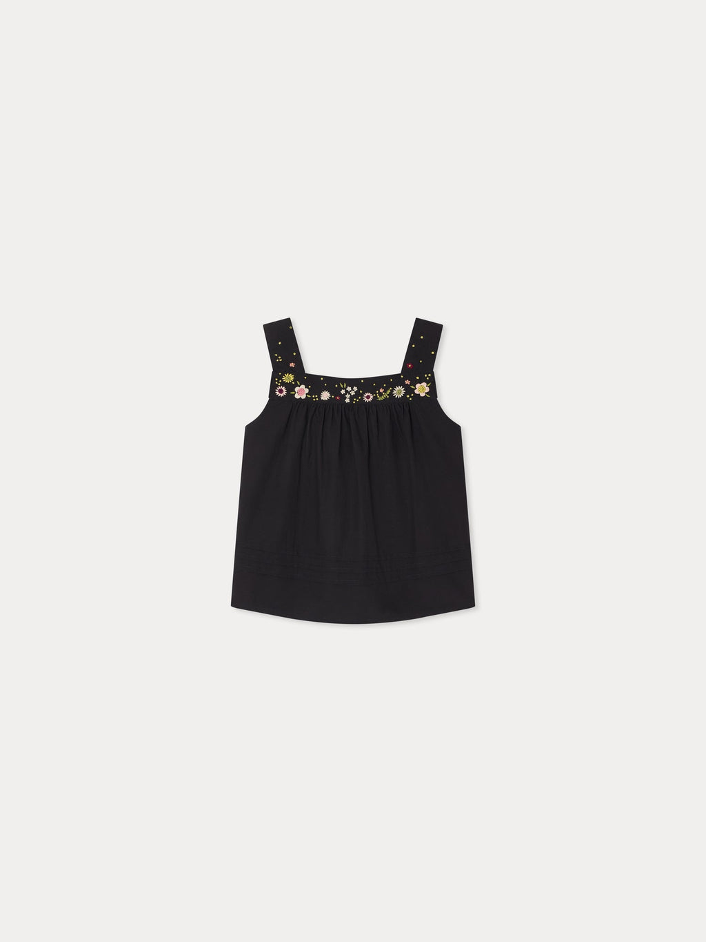 blouse plissée et brodée à la main en coton biologique