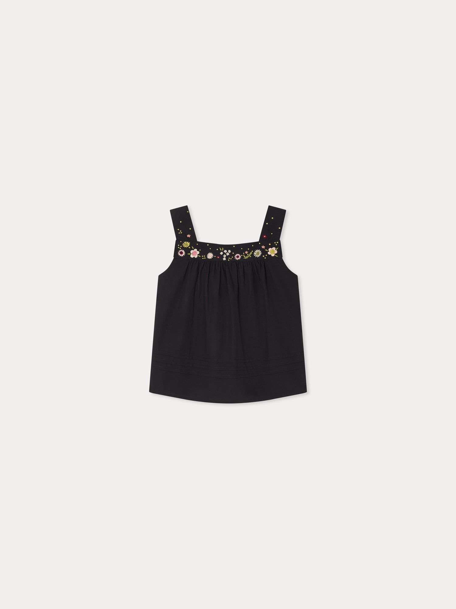 blouse plissée et brodée à la main en coton biologique