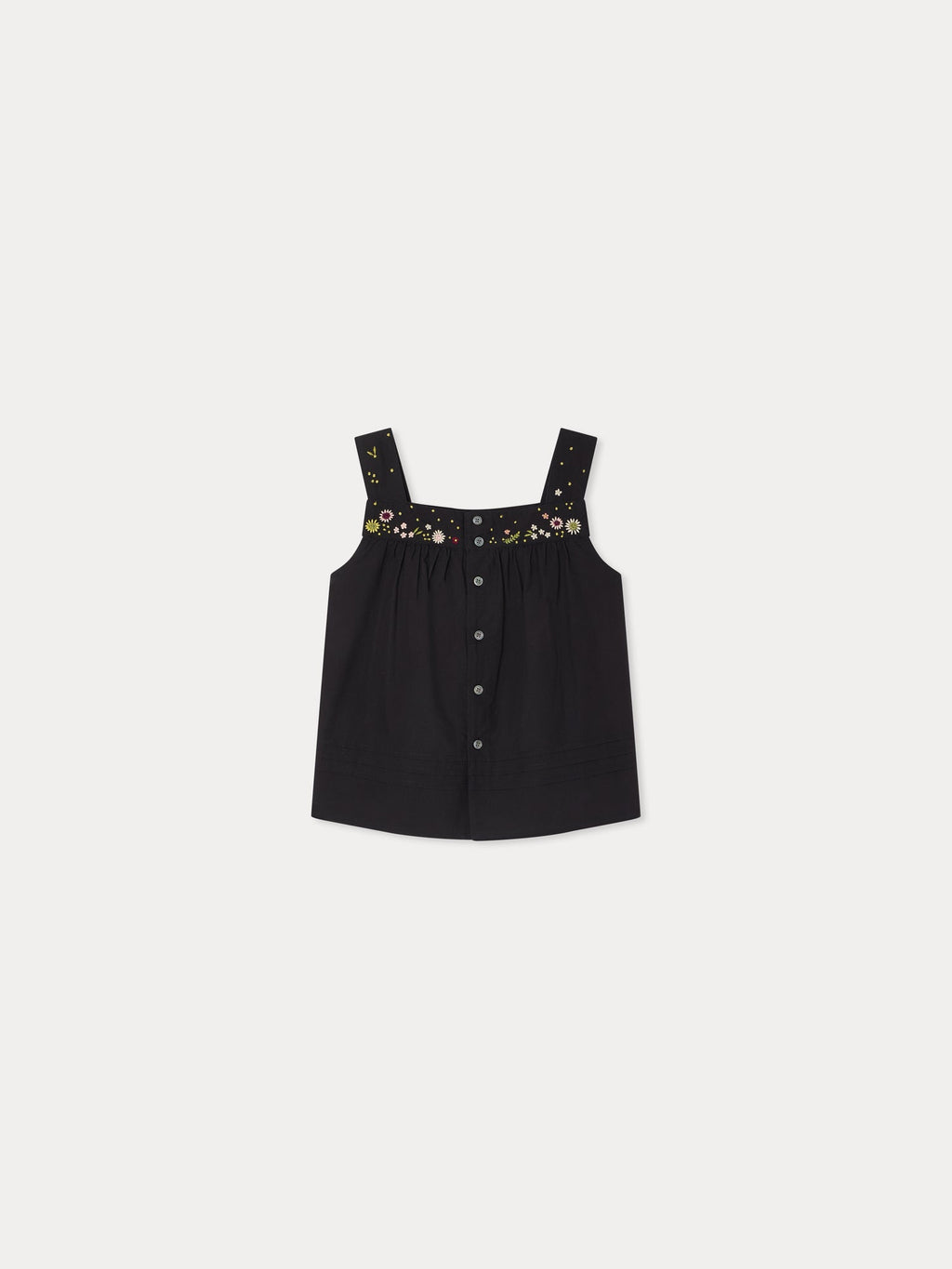blouse plissée et brodée à la main en coton biologique