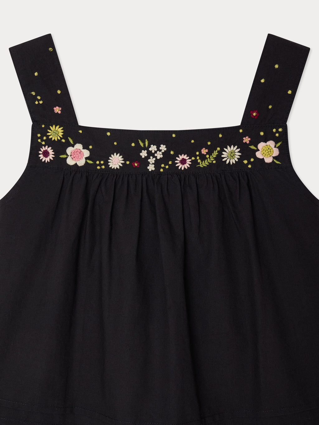 blouse plissée et brodée à la main en coton biologique