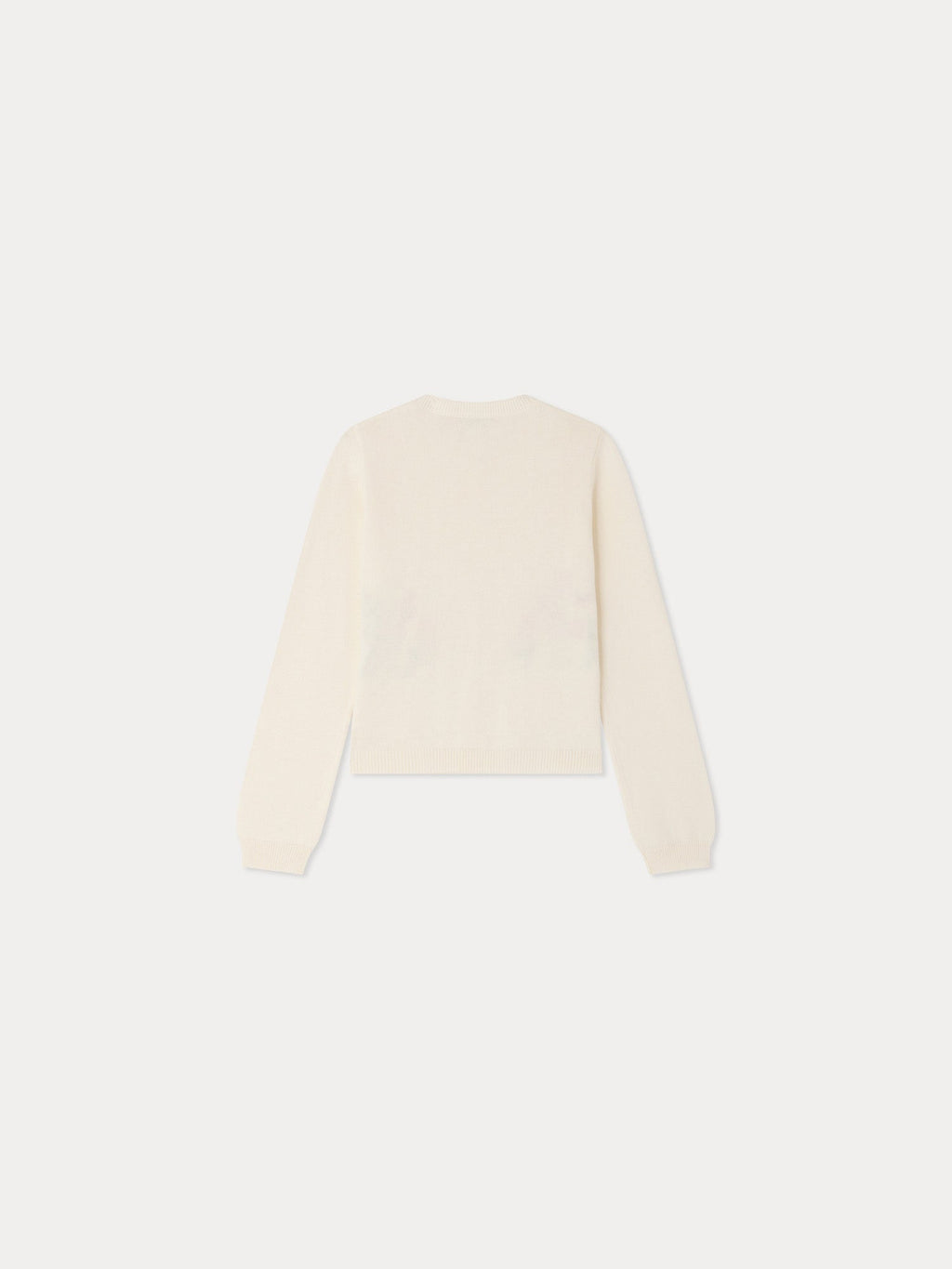 cardigan col rond en coton biologique et cachemire avec broderies de fleurs à la main