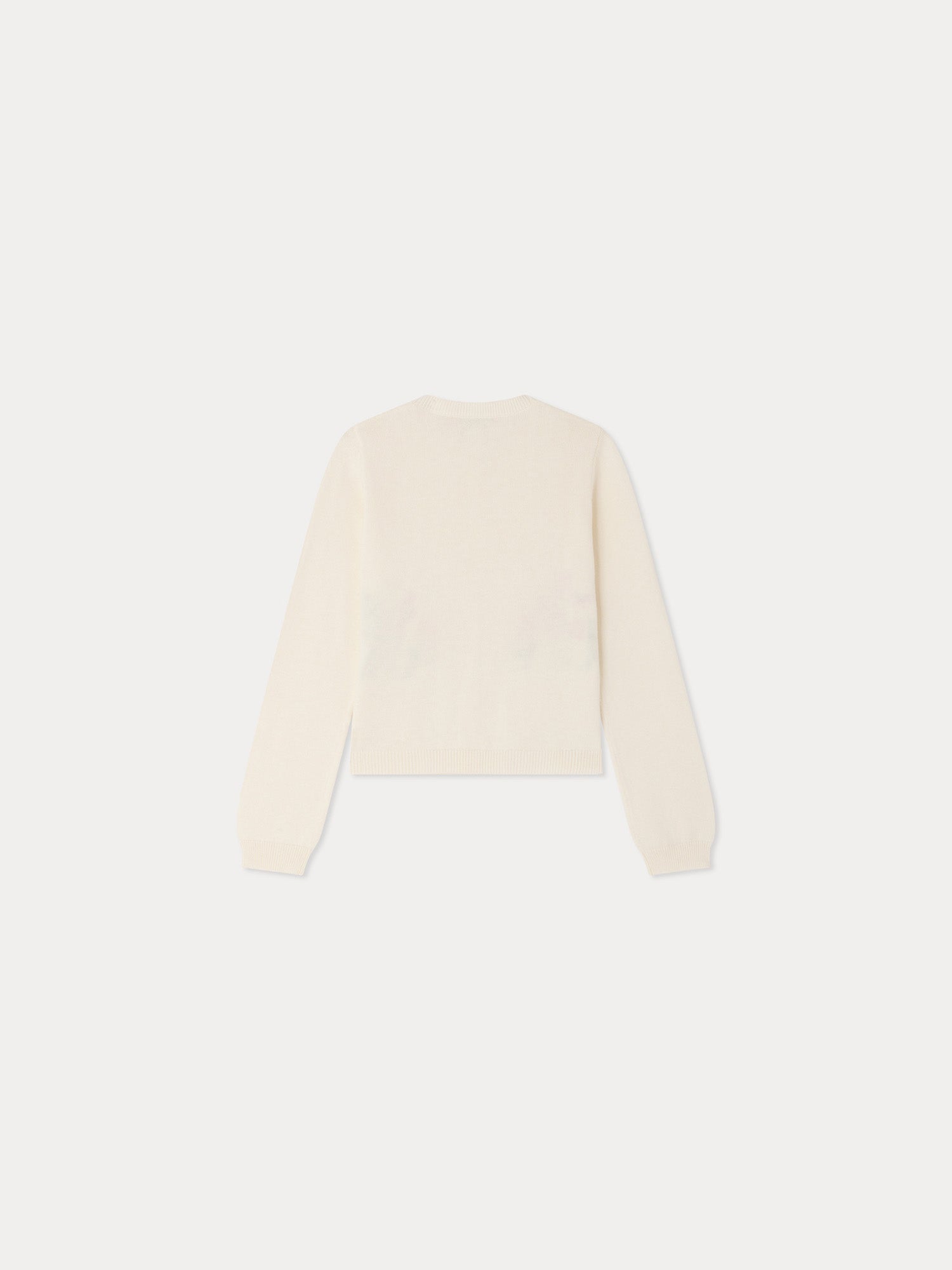 cardigan col rond en coton biologique et cachemire avec broderies de fleurs à la main