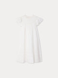 robe brodée main en voile et dentelle de coton biologique