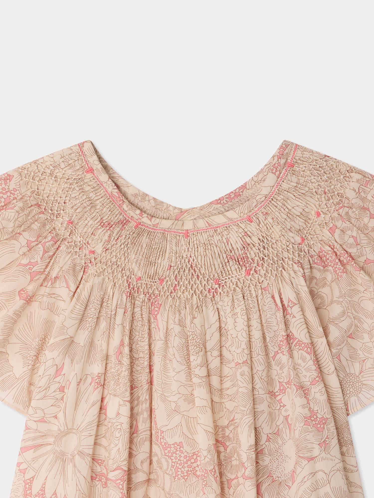 robe smockée et brodée à la main en coton biologique
