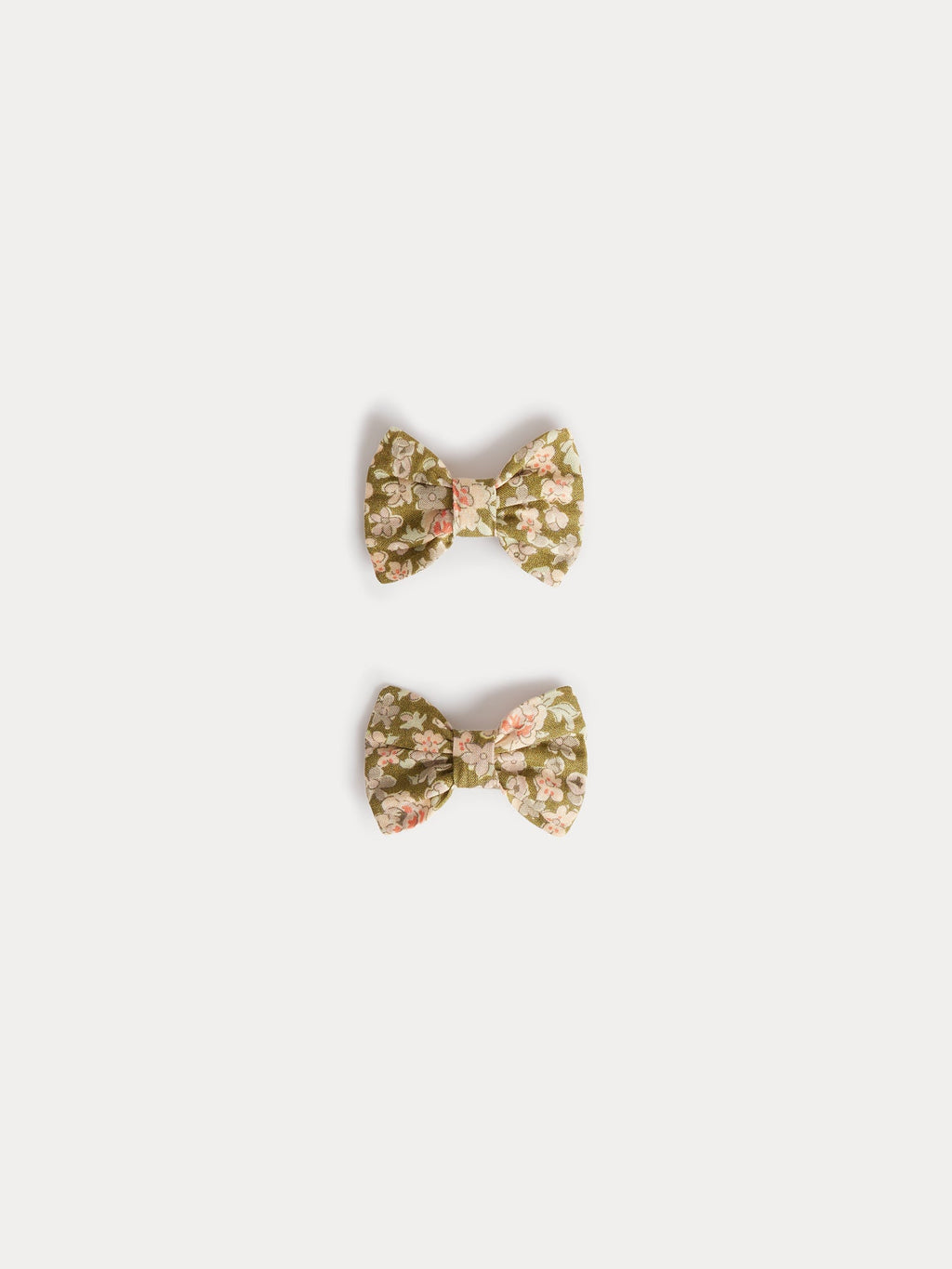 barrettes en tissu de coton biologique vert citron