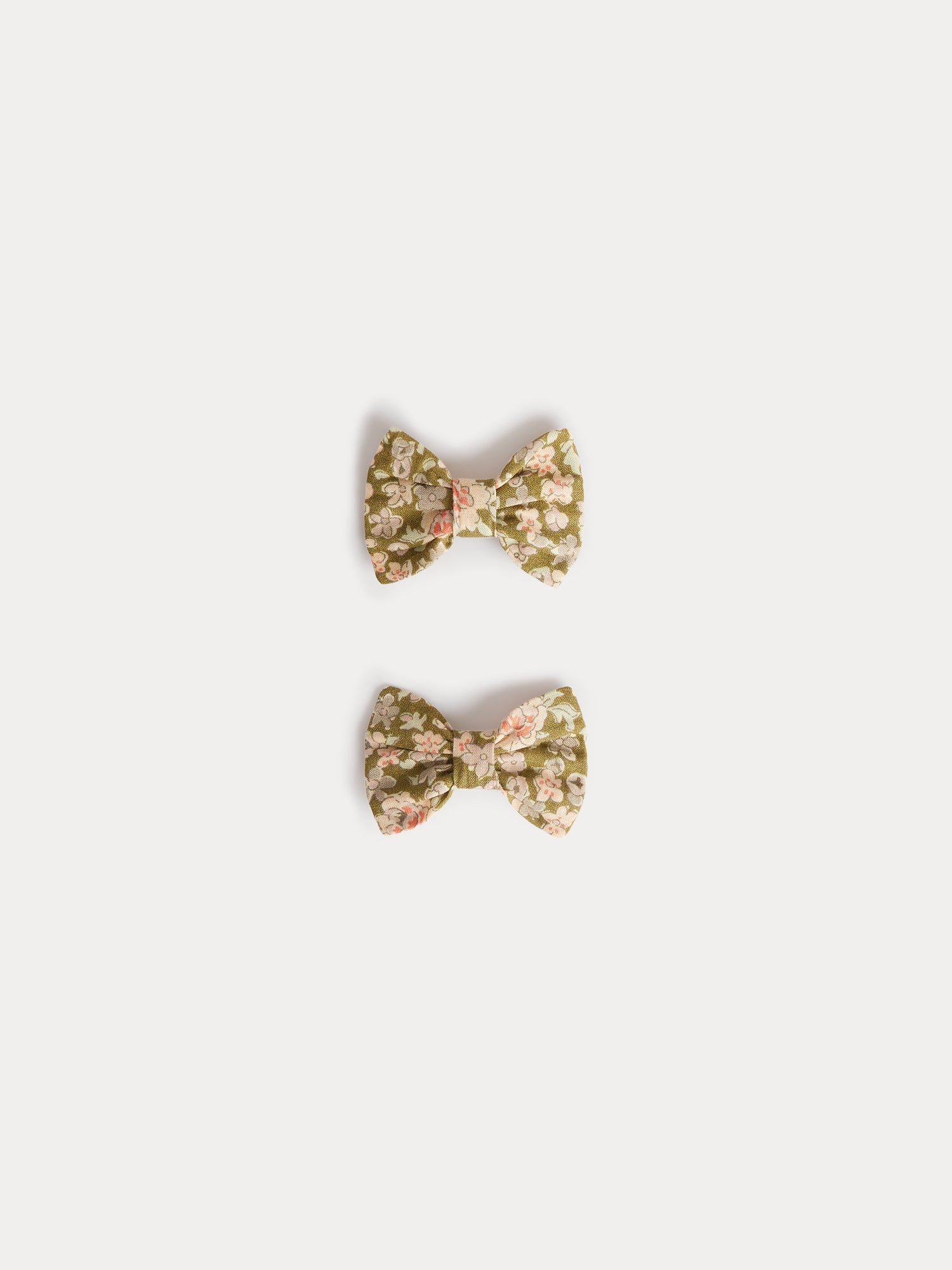 barrettes en tissu de coton biologique vert citron