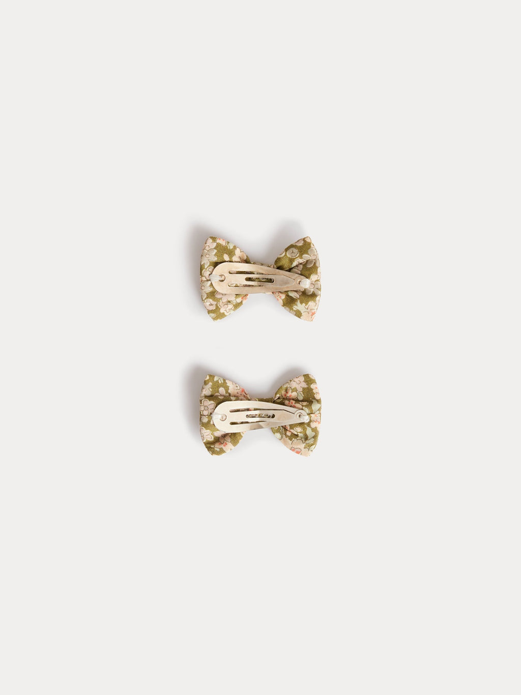 barrettes en tissu de coton biologique vert citron