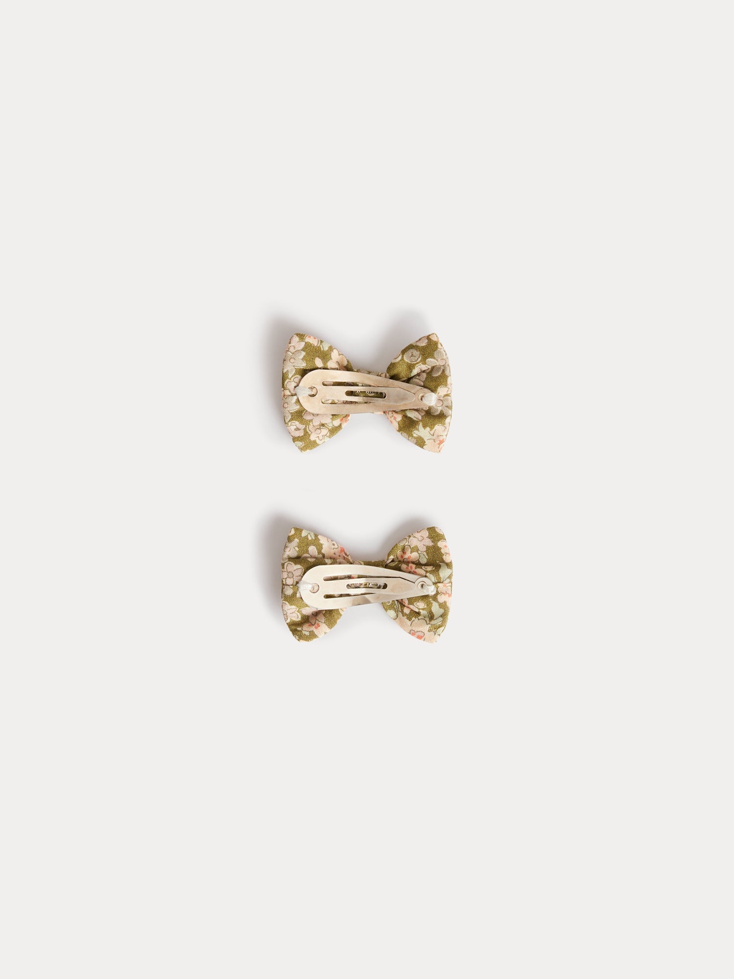 barrettes en tissu de coton biologique vert citron