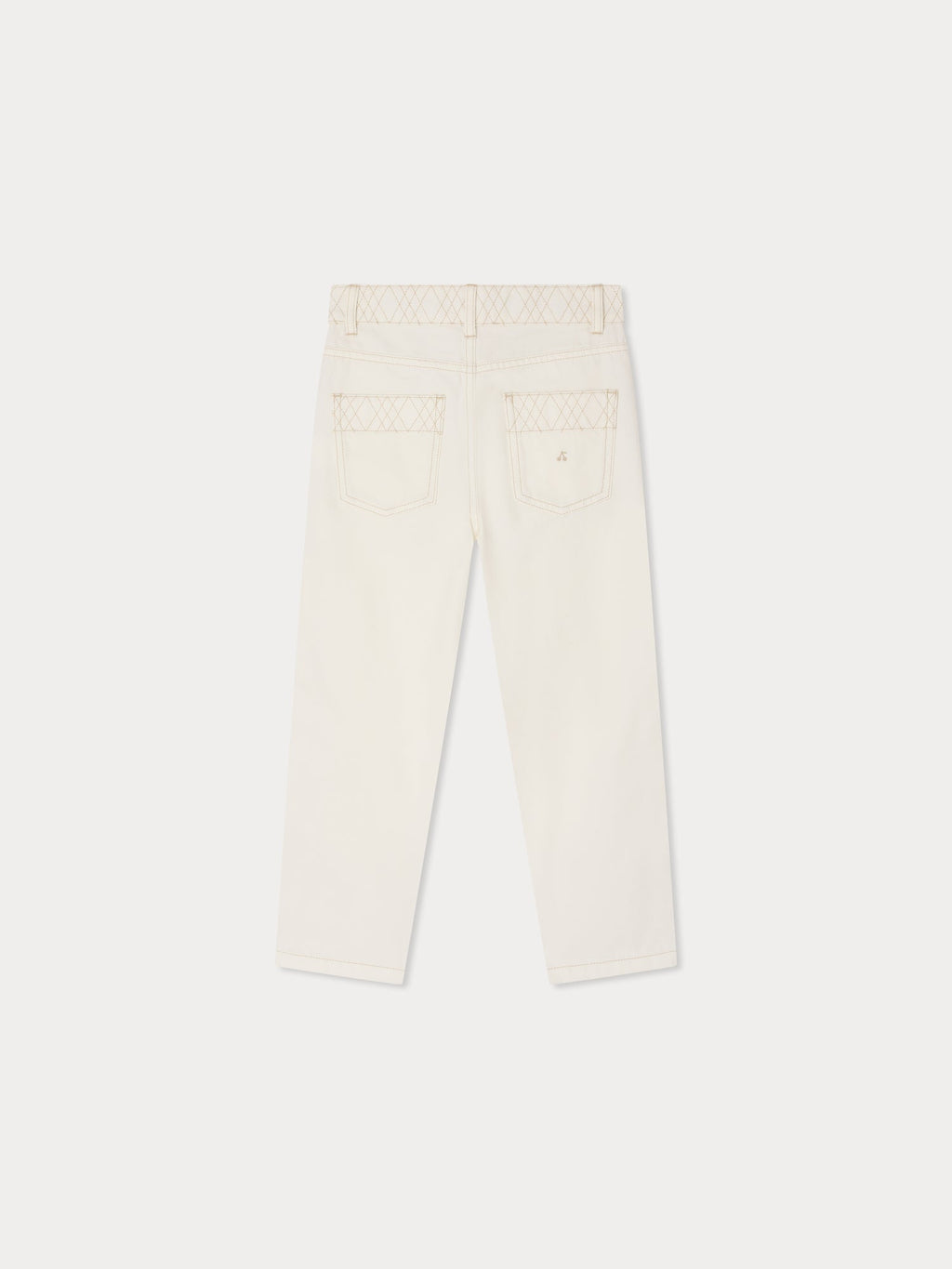 pantalon large brodé en coton biologique