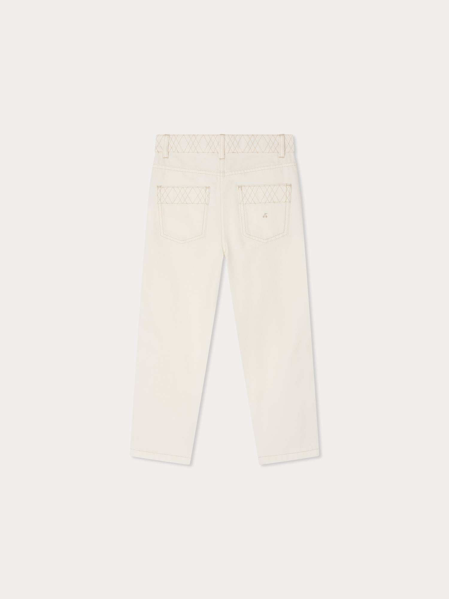 pantalon large brodé en coton biologique
