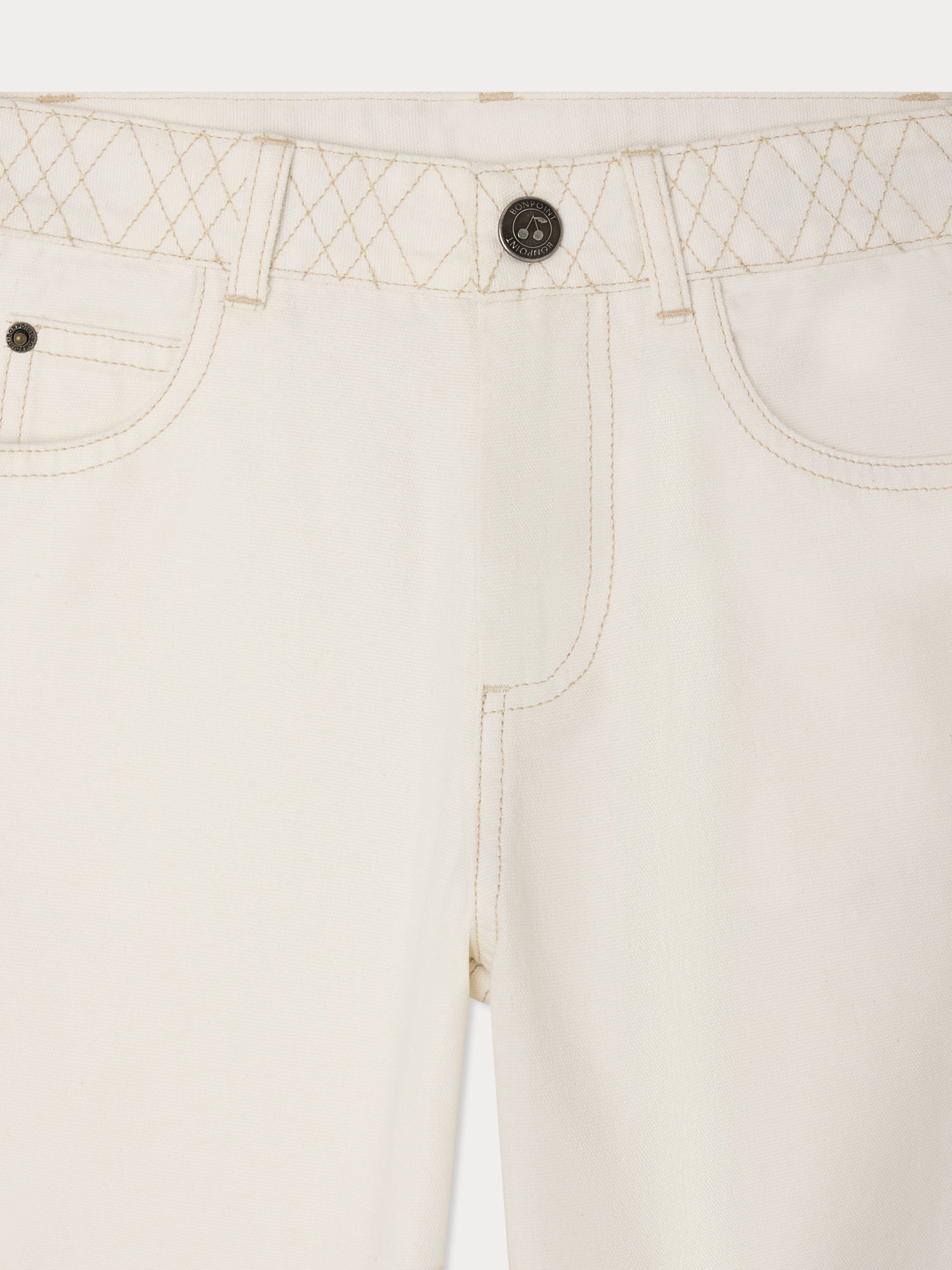 pantalon large brodé en coton biologique