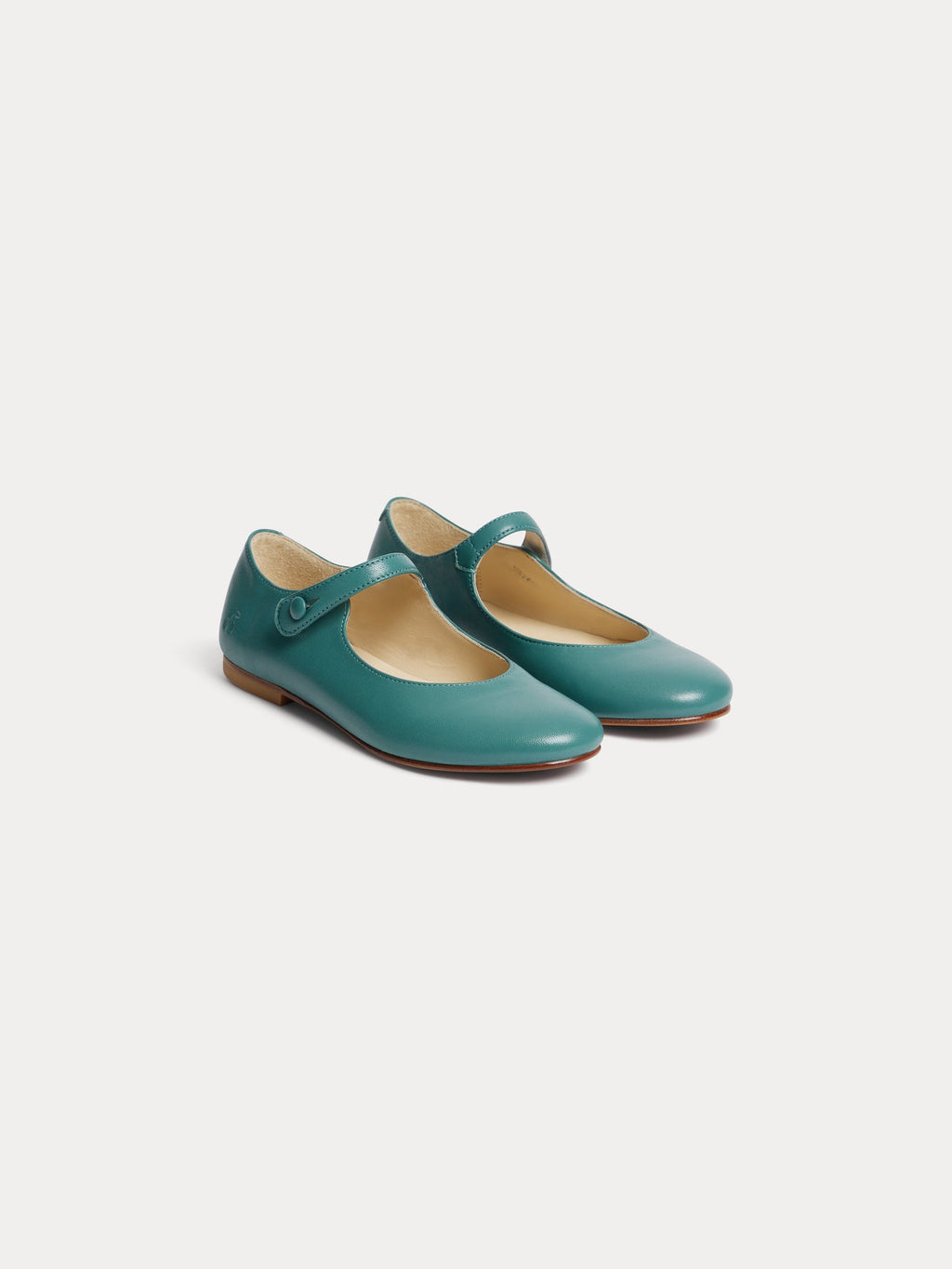 ballerines en cuir vert ardoise