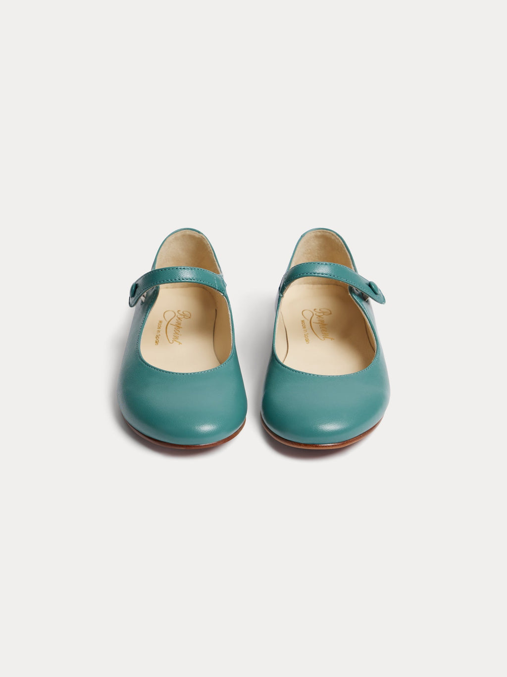 ballerines en cuir vert ardoise