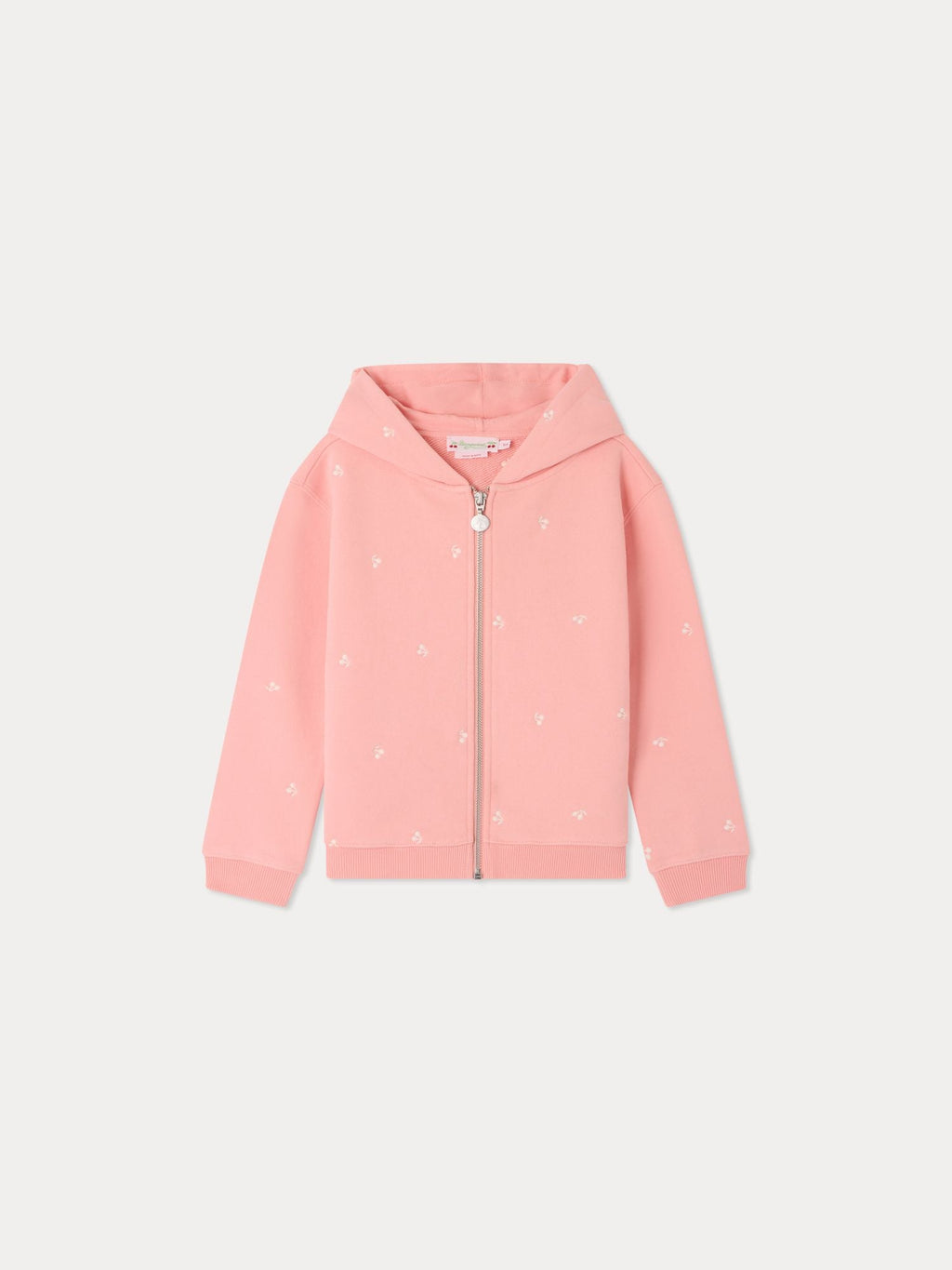 sweat à capuche en coton biologique brodé de cerises