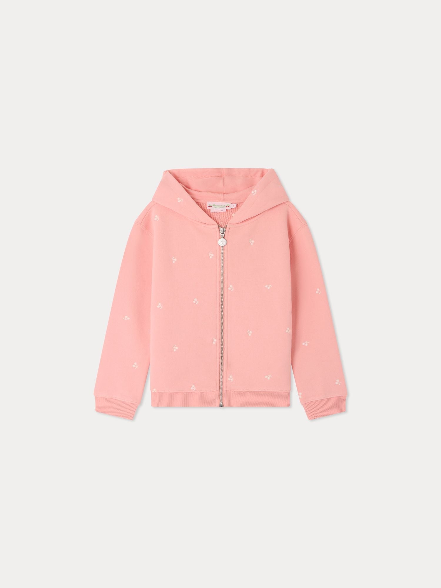 sweat à capuche en coton biologique brodé de cerises