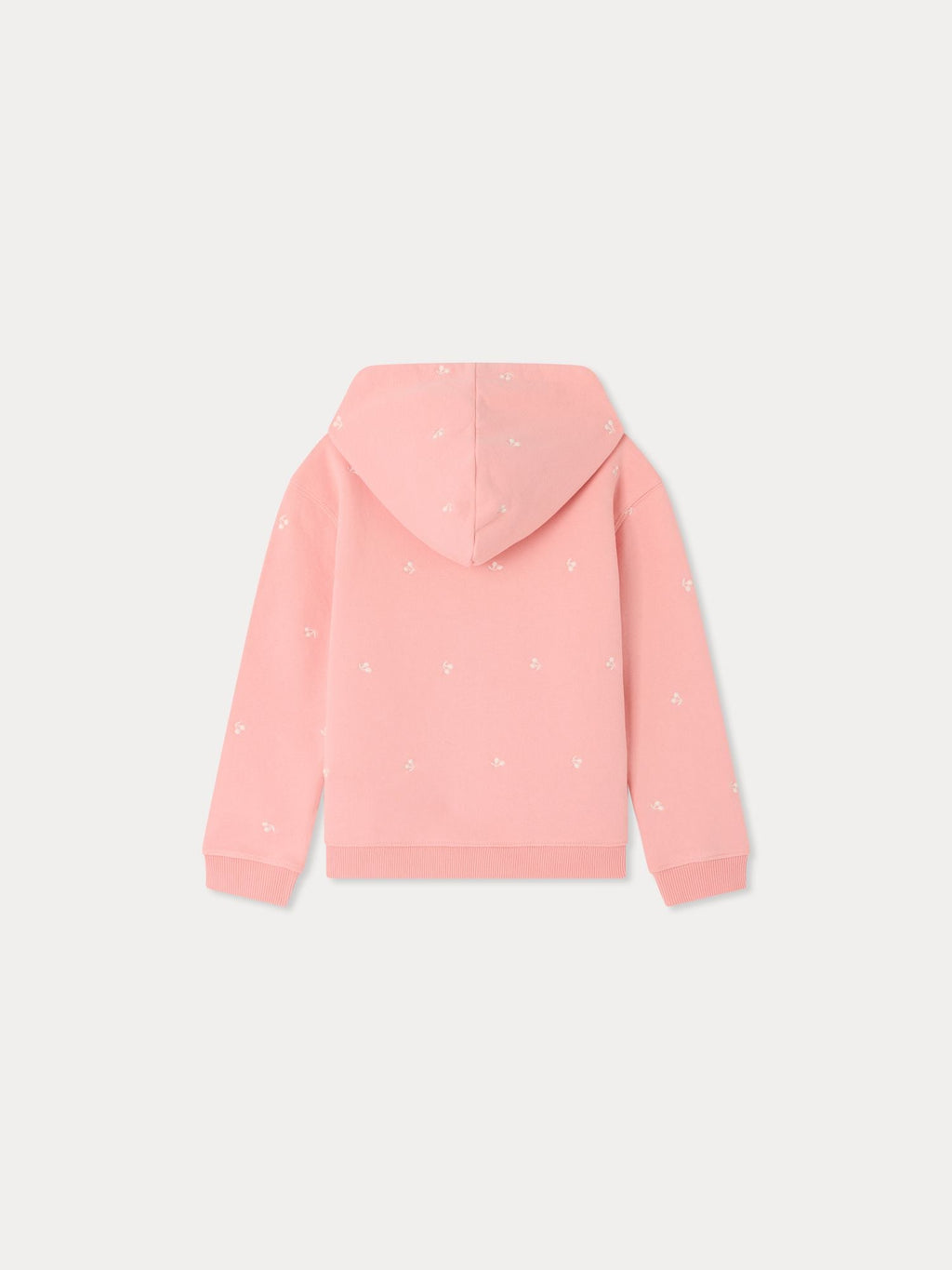 sweat à capuche en coton biologique brodé de cerises