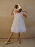 robe en tulle brodé de fleurs